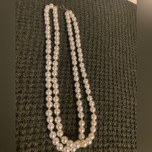 Elegant Double Strand Pearl Necklace